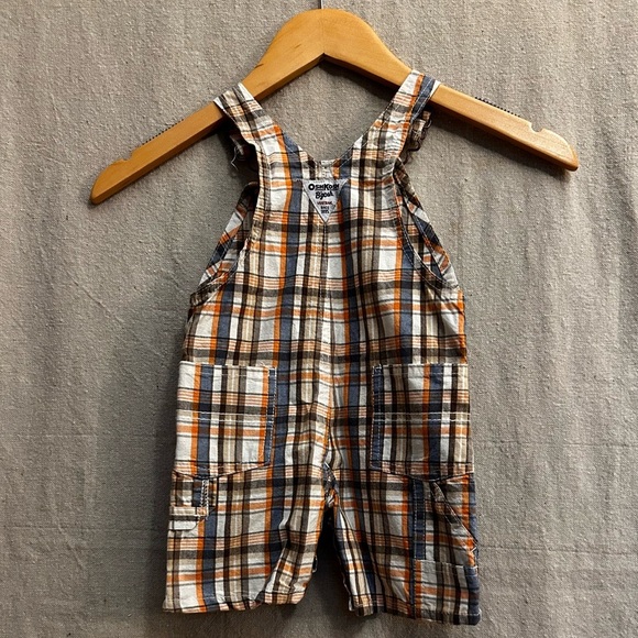 Vintage Osh Kosh B'Gosh Vestbak plaid Logo Overalls Size 18 month - Picture 6 of 10